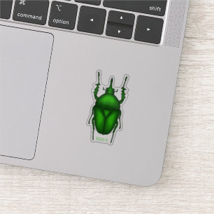 Mecynorhina torquata bug cartoon illustration sticker