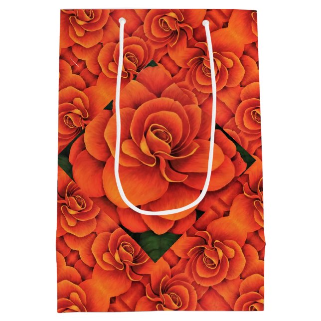 Med Gift Bag Orange Begonia (Back)