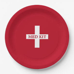 Med Kit Dart Gun Birthday Party Supply  Paper Plates