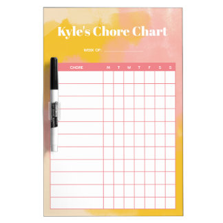 Med Personalized Chore Chart, Foam Adhesive, Pen Dry Erase Board