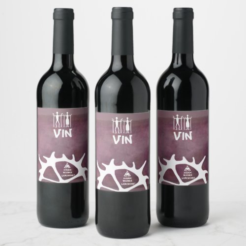 Med samiska figurer och text att arrangera sjlv wine label