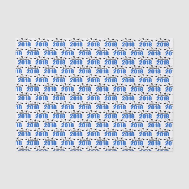 Med School Grad 2018 Graduation Tissue (Blue) Tissue Paper (Front)