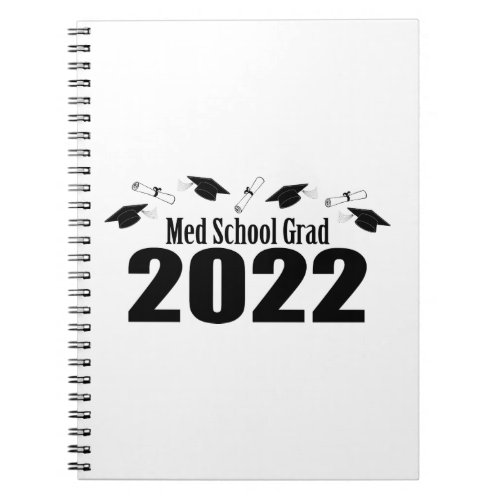 Med School Grad 2022 Caps And Diplomas Black Notebook