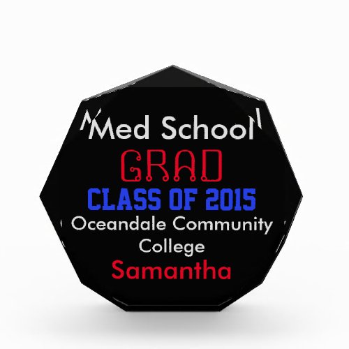 Med School Graduation Name Award Keepsake