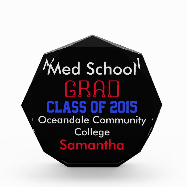 Med School Graduation Name Award Keepsake (Front)