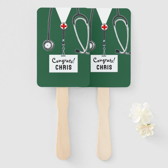 Med School or Nursing School Graduation Hand Fan (Front and Back)