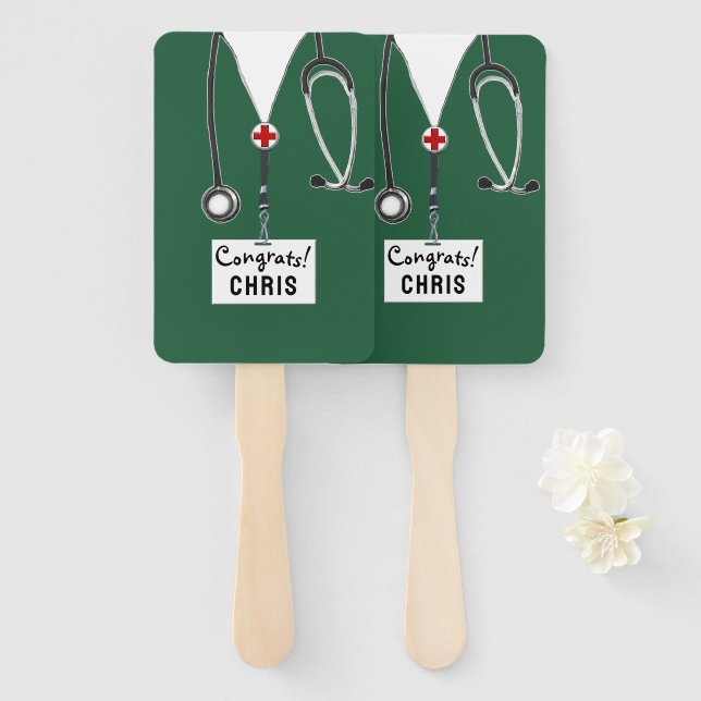 Med School or Nursing School Graduation Hand Fan (Front and Back)