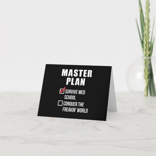 Med School Student Graduation Master Plan Card