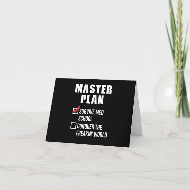 Med School Student Graduation Master Plan Card (Front)