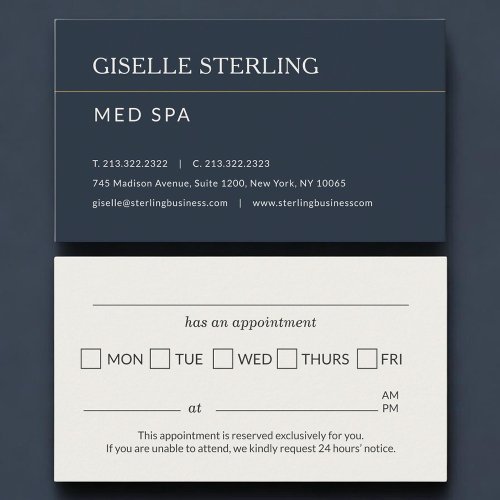 Med Spa Office Appointment Reminder Card