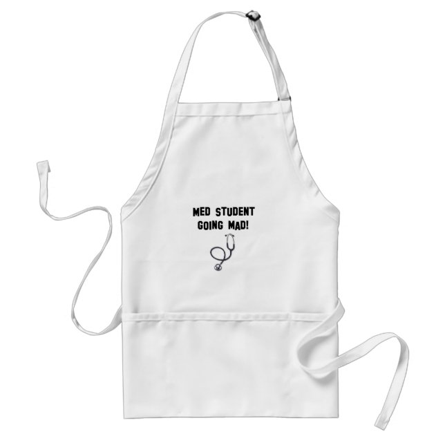 med student going mad adult apron (Front)