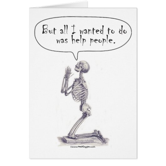 Med Student Skeleton Prayer Cards (Front)