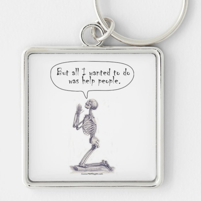 Med Student Skeleton Prayer Keychains