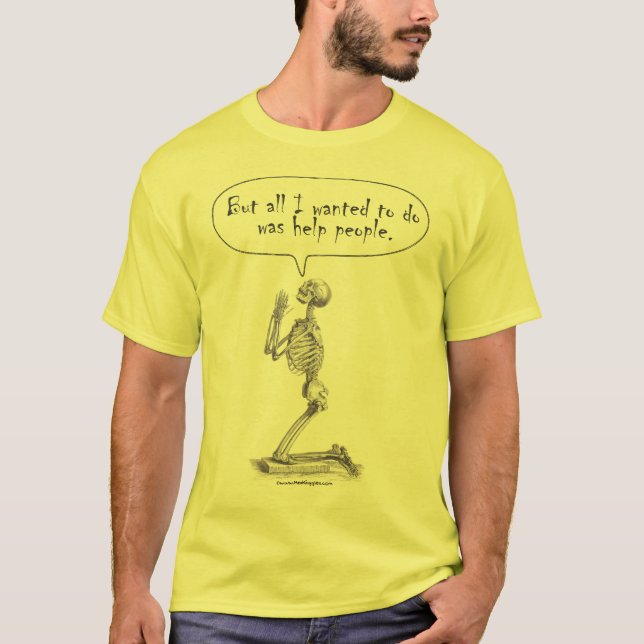 Med Student Skeleton Prayer T-Shirt (Front)