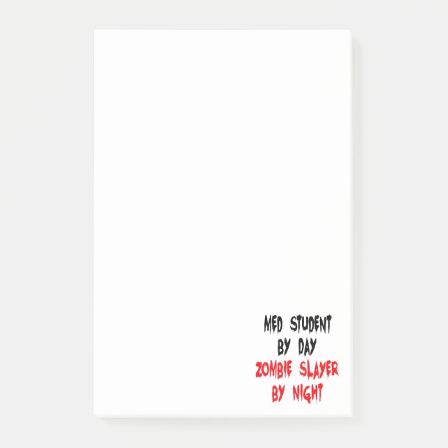 Med Student Zombie Joke Post-it Notes (Front)