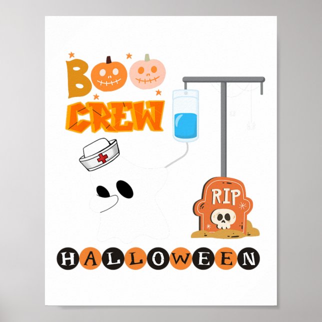 Med Surg Nurse Boo Crew Halloween Dapping Ghost Ma Poster (Front)