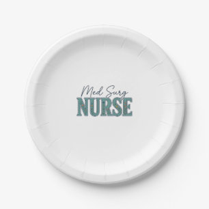 Med Surg Nurse Floral Vintage Engraving Design_1 Paper Plates