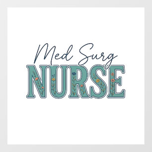 Med Surg Nurse Floral Vintage Engraving Design_1 Window Cling