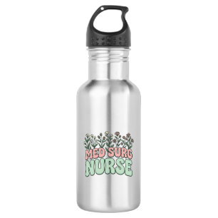 Med Surg Nurse Floral Vintage Vector Design_1 Stainless Steel Water Bottle