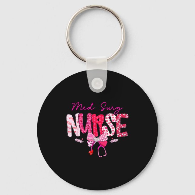 Med Surg Nurse Valentine's Day Stethoscope Coquett Keychain (Front)