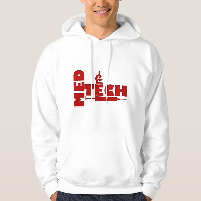 MED TECH MICROSCOPE SYRINGE (MEDICAL TECHNOLOGIST) HOODIE (Front)