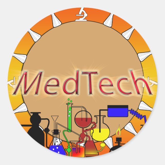 Med Tech STARBURST LOGO Classic Round Sticker (Front)