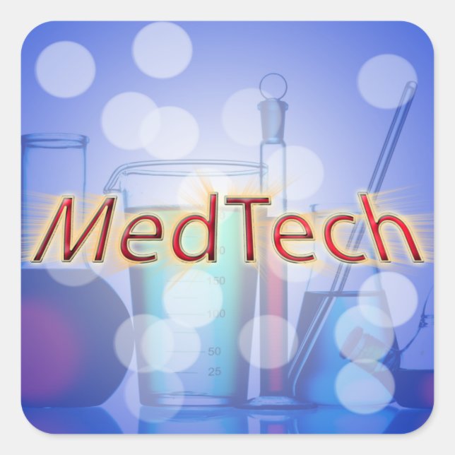 Med Tech STARBURST LOGO Square Sticker (Front)