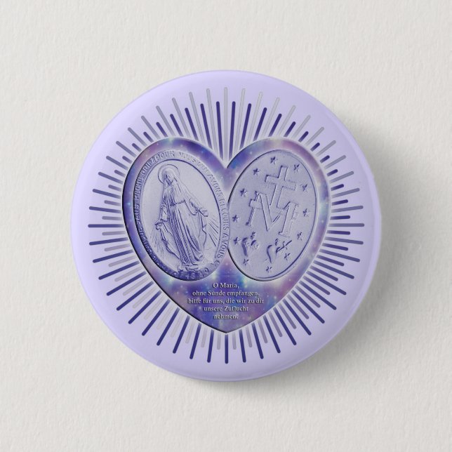 Medaille (médaille miraculeuse) / marvelous medal pinback button (Front)
