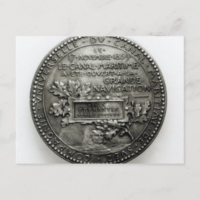 Medal commemorating the opening of the Suez Postcard (Front)