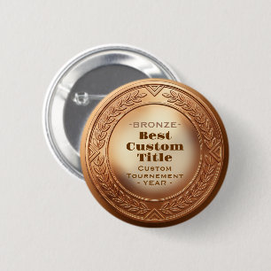 Medal Custom 3D Realistic Editable Foil Bronze Button