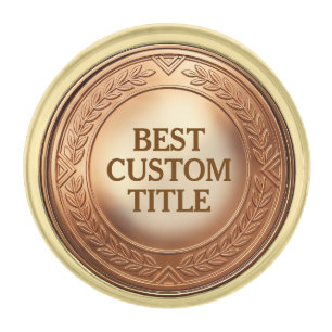 Medal Custom 3D Realistic Editable Foil Bronze Gold Finish Lapel Pin