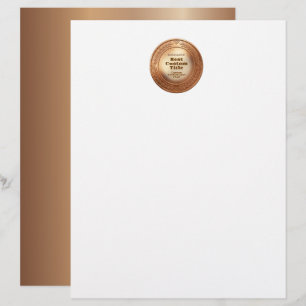 Medal Custom 3D Realistic Editable Foil Bronze Letterhead