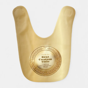 Medal Custom 3D Realistic Editable Foil Gold Baby Bib