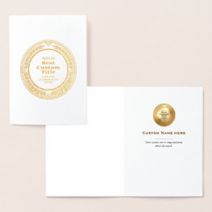 Medal Custom 3D Realistic Editable Foil Gold Card