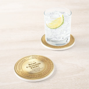 Medal Custom 3D Realistic Editable Foil Gold Coaster