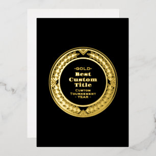 Medal Custom 3D Realistic Editable Foil Gold Invitation