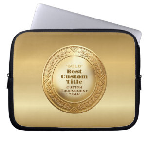 Medal Custom 3D Realistic Editable Foil Gold Laptop Sleeve