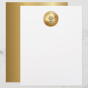 Medal Custom 3D Realistic Editable Foil Gold Letterhead