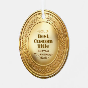 Medal Custom 3D Realistic Editable Foil Gold Metal Ornament