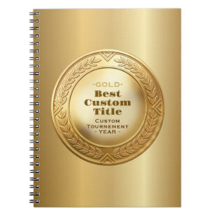 Medal Custom 3D Realistic Editable Foil Gold Notebook