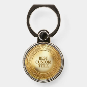 Medal Custom 3D Realistic Editable Foil Gold Phone Ring Stand