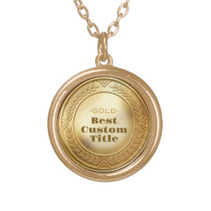 Medal Custom 3D Realistic Editable Foil Gold Plated Necklace