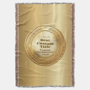 Medal Custom 3D Realistic Editable Foil Gold Throw Blanket