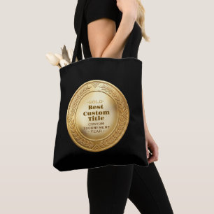 Medal Custom 3D Realistic Editable Foil Gold Tote Bag