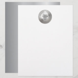 Medal Custom 3D Realistic Editable Foil Silver Letterhead
