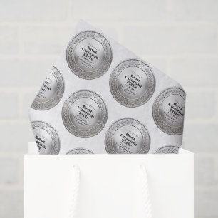 Medal Custom 3D Realistic Editable Foil Silver Tissue Paper
