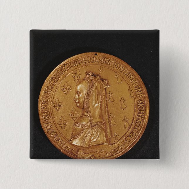 Medal depicting Anne of Brittany Pinback Button (Front)