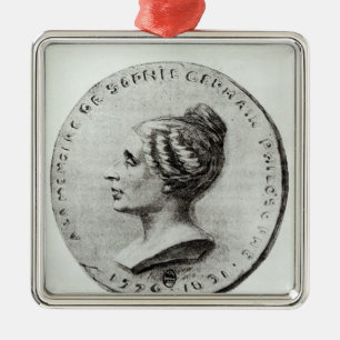 Medal depicting Sophie Germain Metal Ornament