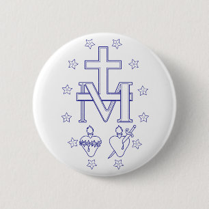 Medal of Our Lady of Graces Button