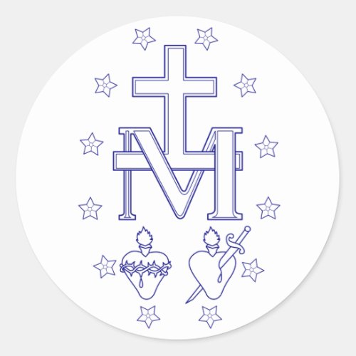 Medal of Our Lady of Graces Classic Round Sticker